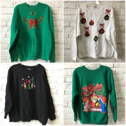 Ugly (cute) Christmas Xmas sweatshirts by the pound